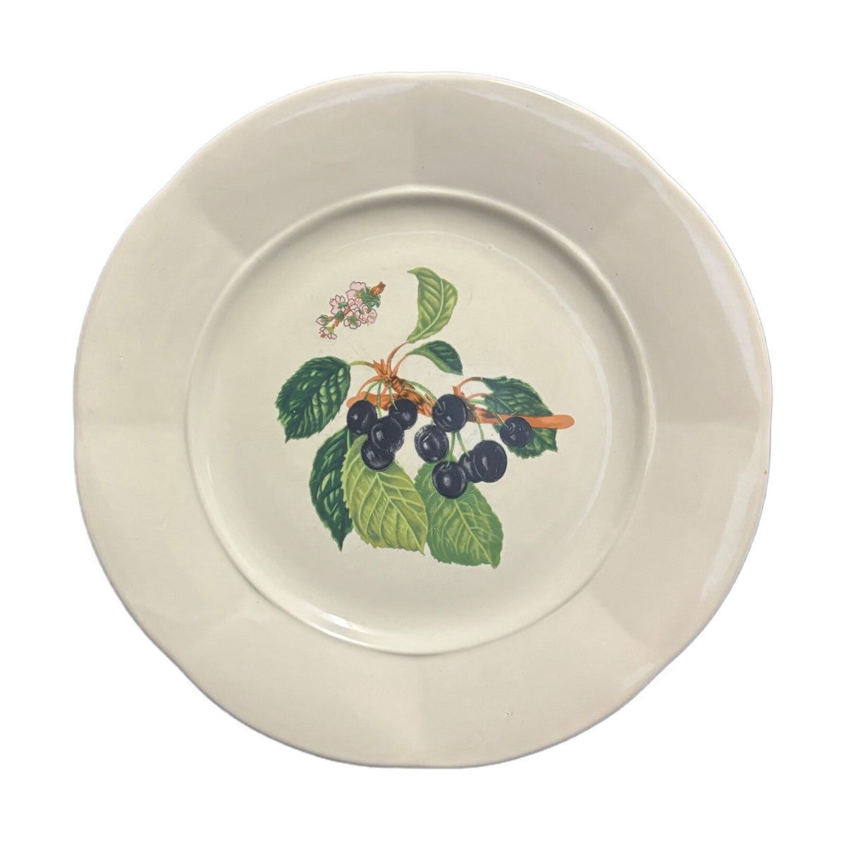Vintage Gibson Designs 4-Salad Plates Fruit Design Ceramic Dessert Dishes 8.5"D