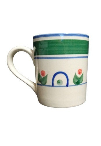 Gibson Designs PRIMROSE 4-Mugs 12 oz Ceramic Coffee Tea Chocolate Cups Floral