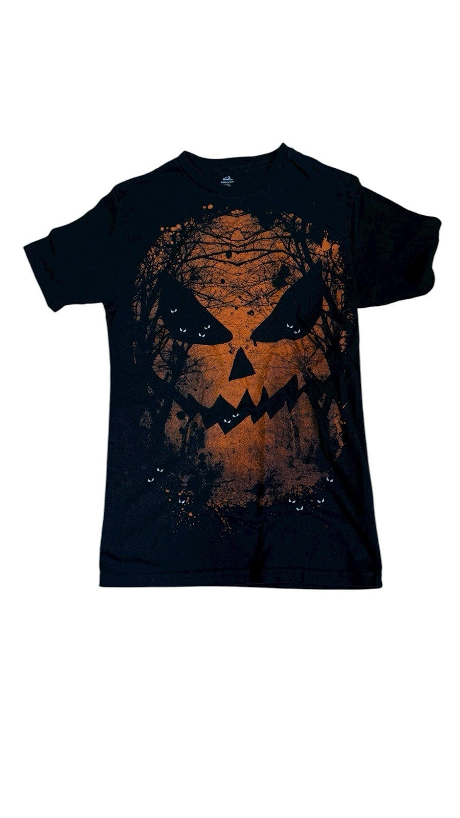 Men’s Halloween Fright Night Jack-O-Lantern Pumpkin Graphic T-Shirt Black