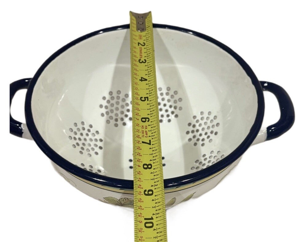 Villeroy & Boch Enamel COLANDER Fruits Vegetables Black Accent Trim & Handles