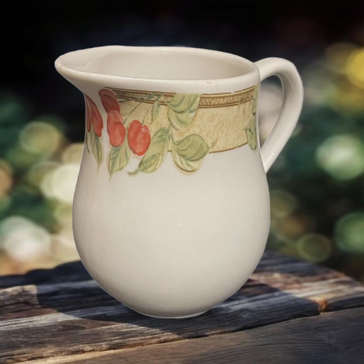 Gibson Designs FRUIT GROVE Creamer Cherries Grapes White & Fruits