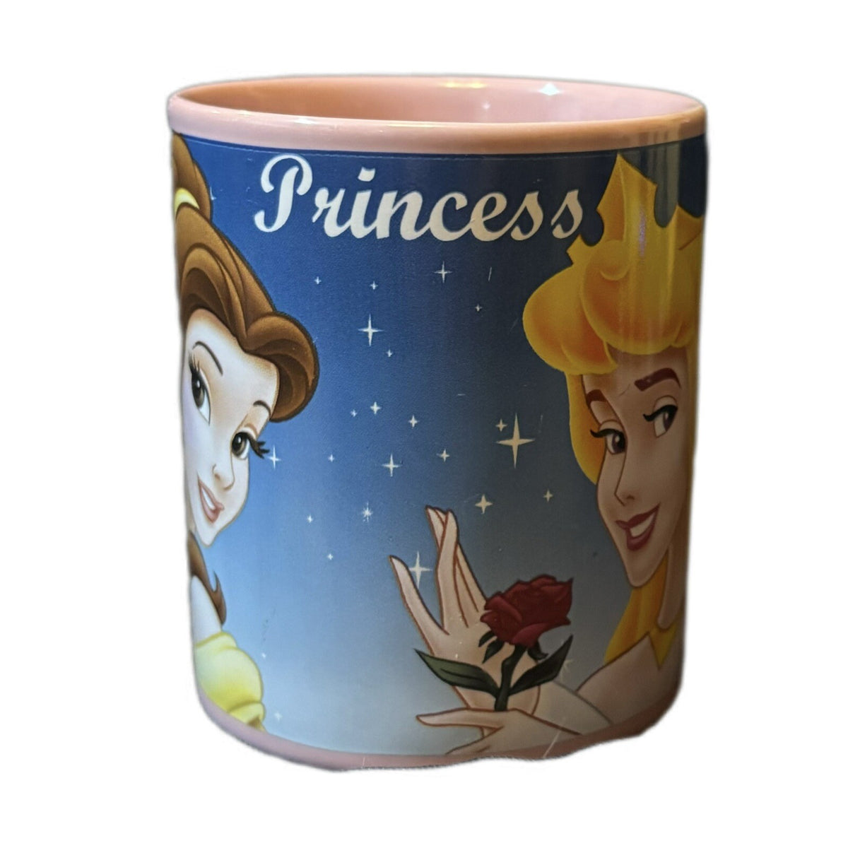 DISNEY PRINCESS Mug Ceramic Coffee Tea Cup Pink Interior