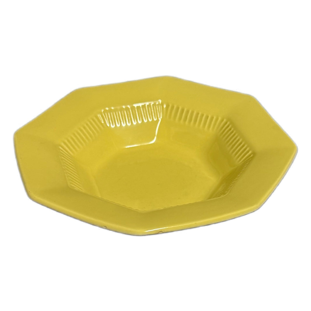 Independence Ironstone Castleton Yellow Fruit Bowls Set 3 Octagon 5 3/4" D Japan