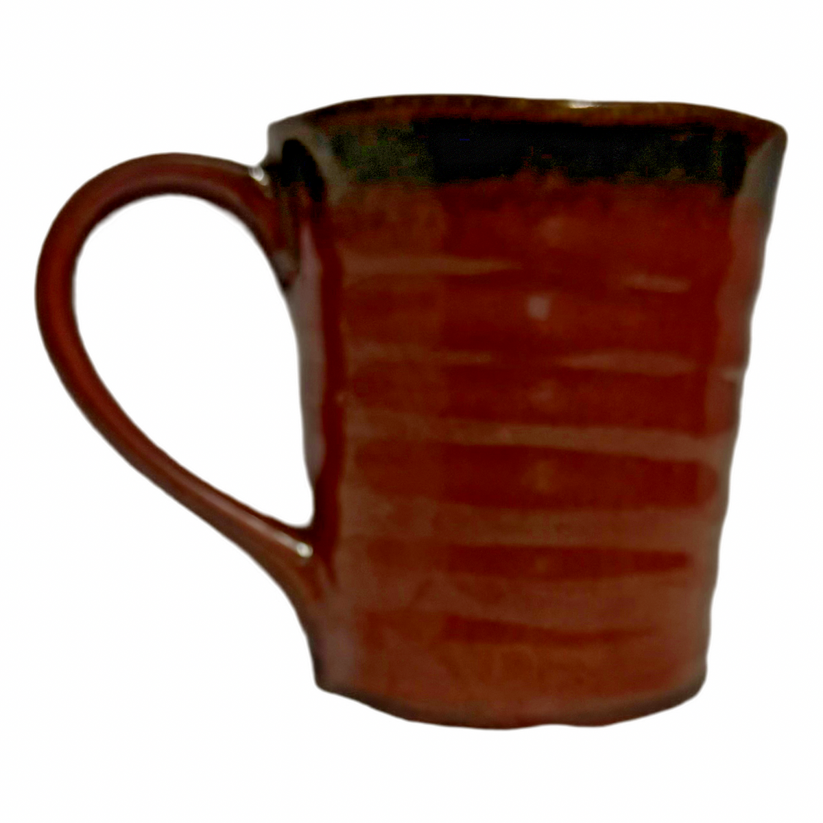 Set of 4 Gourmet Expressions Stoneage Cinnamon Mugs Ribbed Brown Rustic