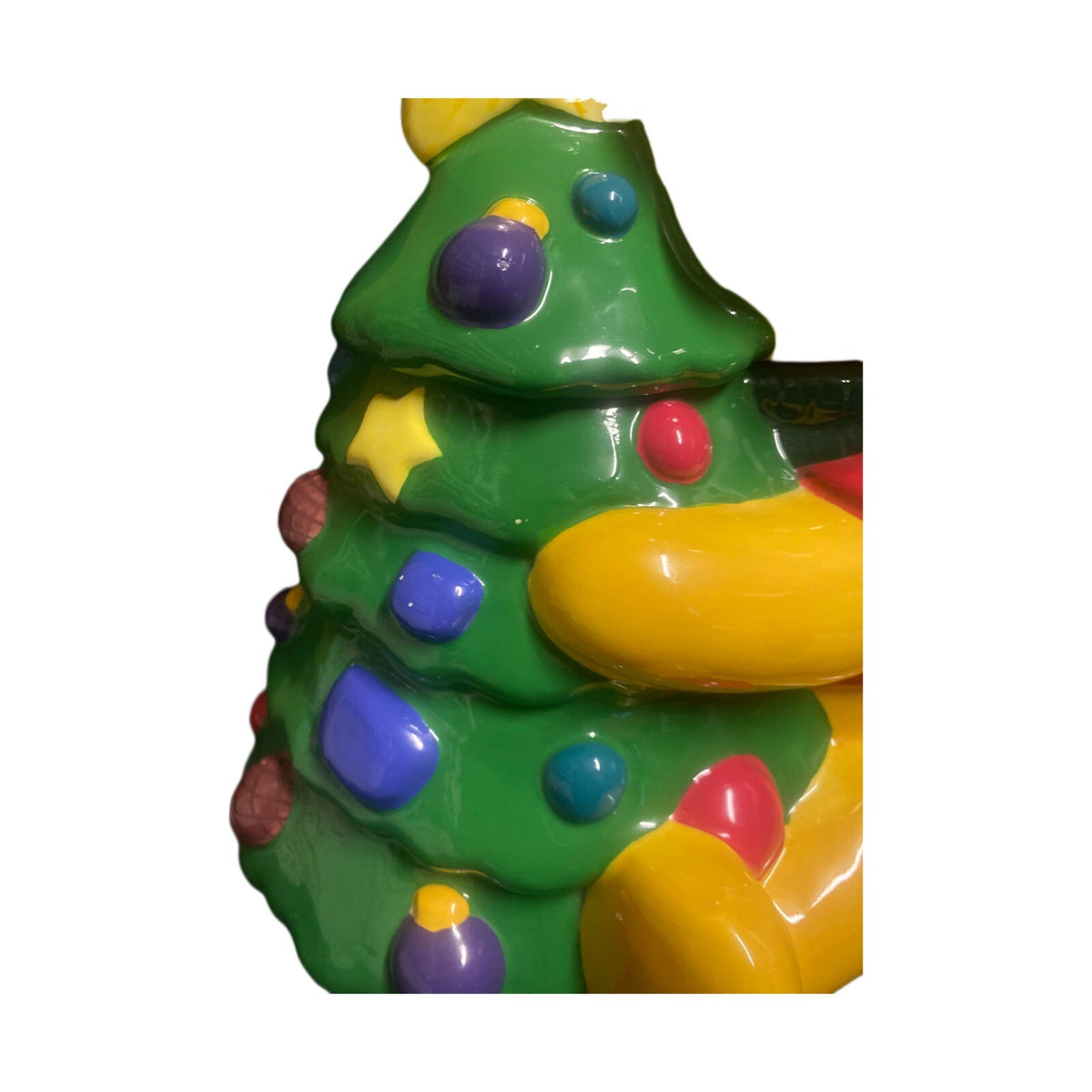 Vintage The Disney Store Winnie The Pooh Christmas Tree Ceramic Cookie Jar 11" H