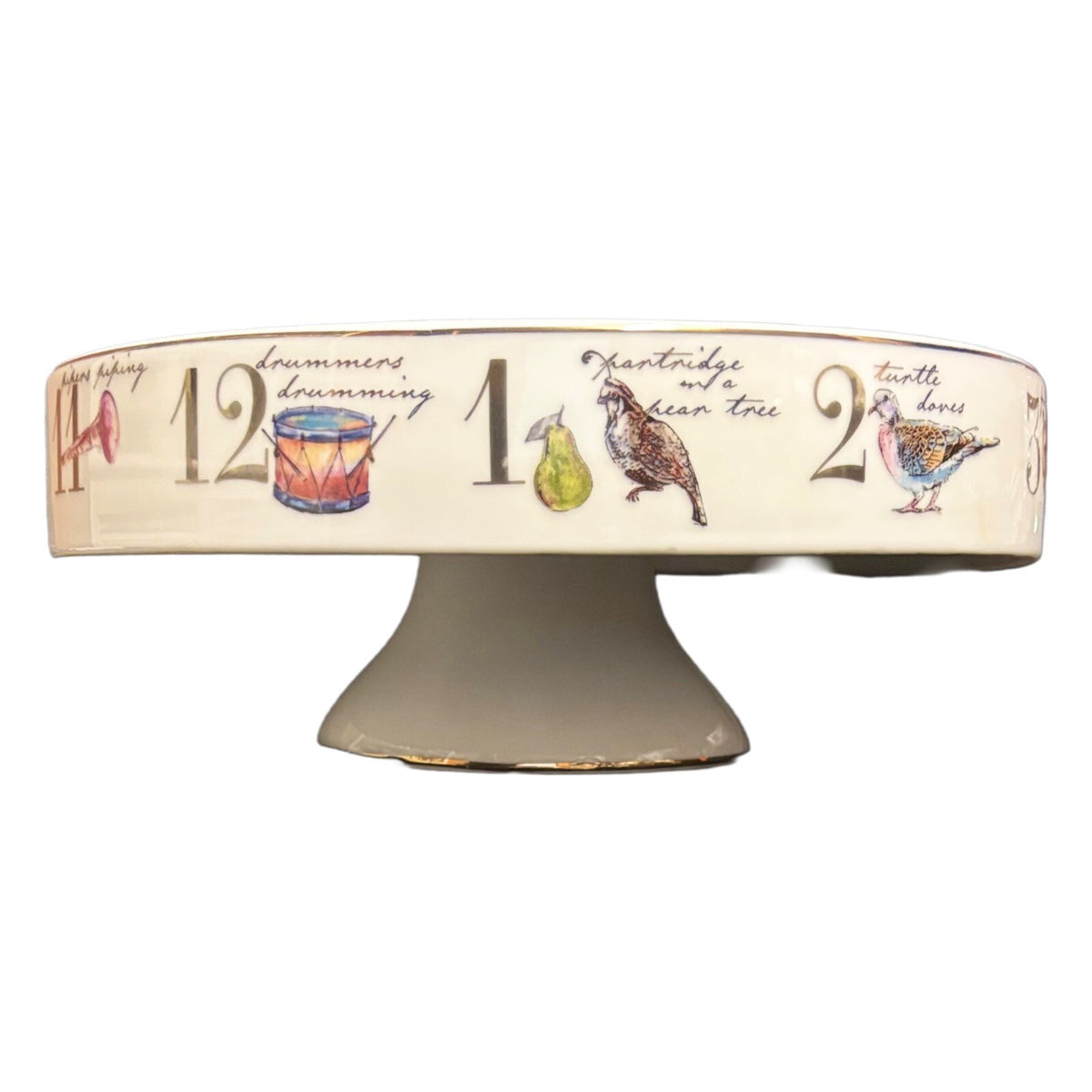 Twelve Days of Christmas Better Homes & Gardens Porcelain Cake Stand 12.5" Round