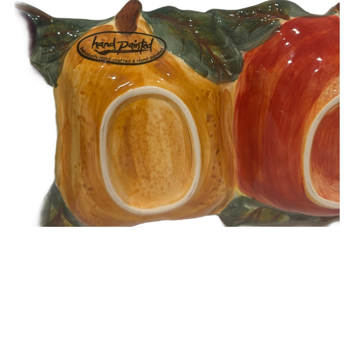 Tabletops Unlimited 4 Compartment Tray VENETIAN Ceramica Hand Painted 3D Fruit
