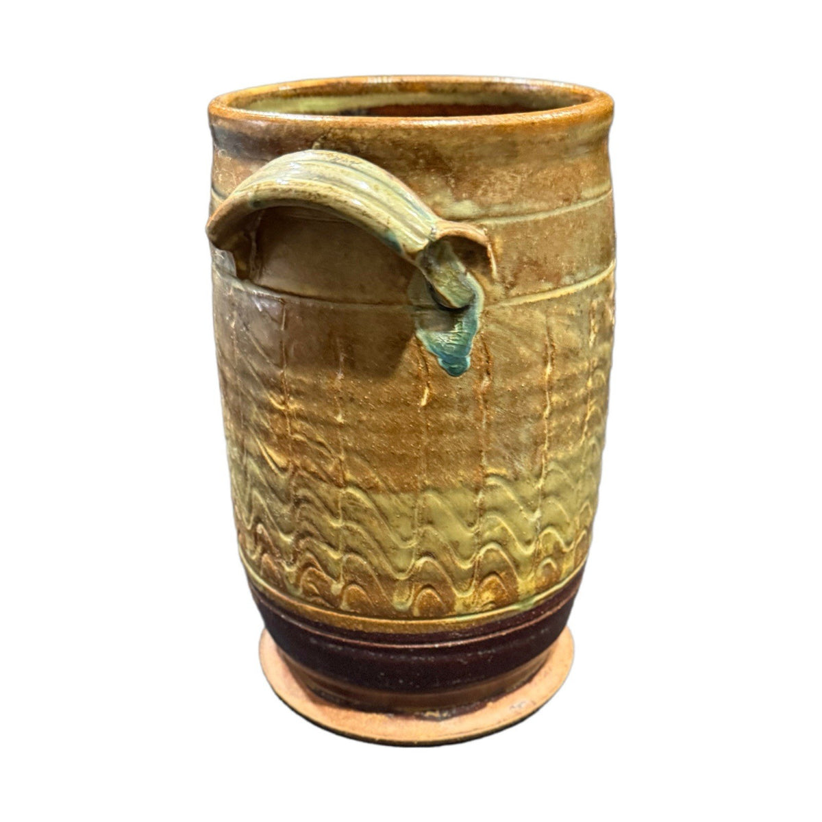 Signed A. Griffin 2011 Studio Pottery Vessel Vase Utensil Holder 9”x6” Art
