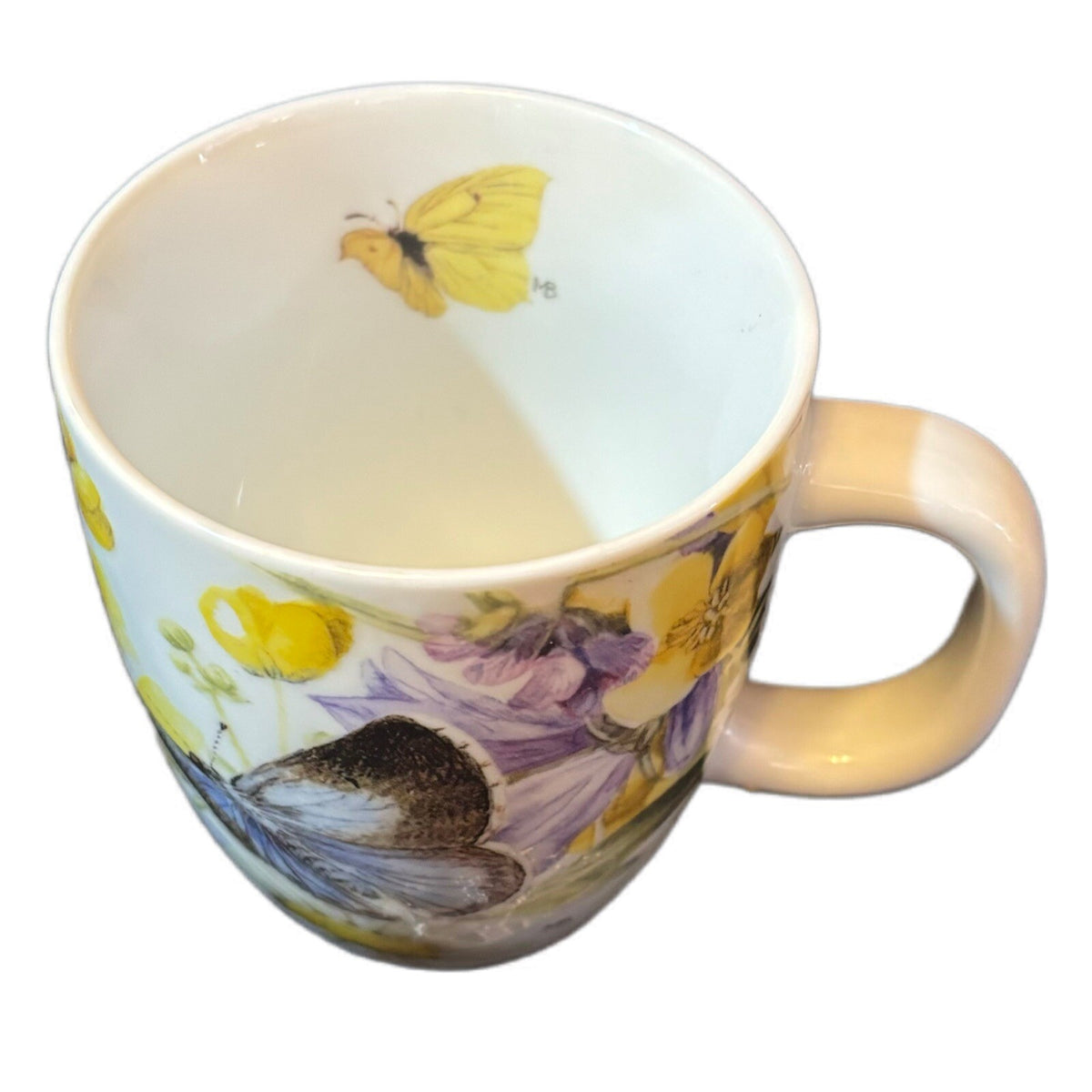 MARJOLEIN BASTIN Hallmark Mug Butterfly Flowers Lady Bug Ceramic Coffee Tea Cup