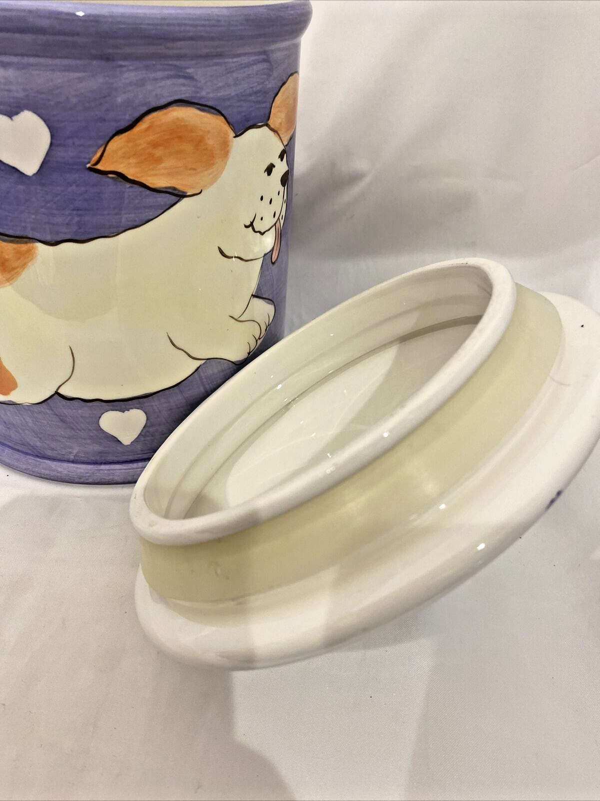 Rare HausenWare Dog Treats Cookie Jar Ceramic Puppy Biscuits Canister 9.5” H