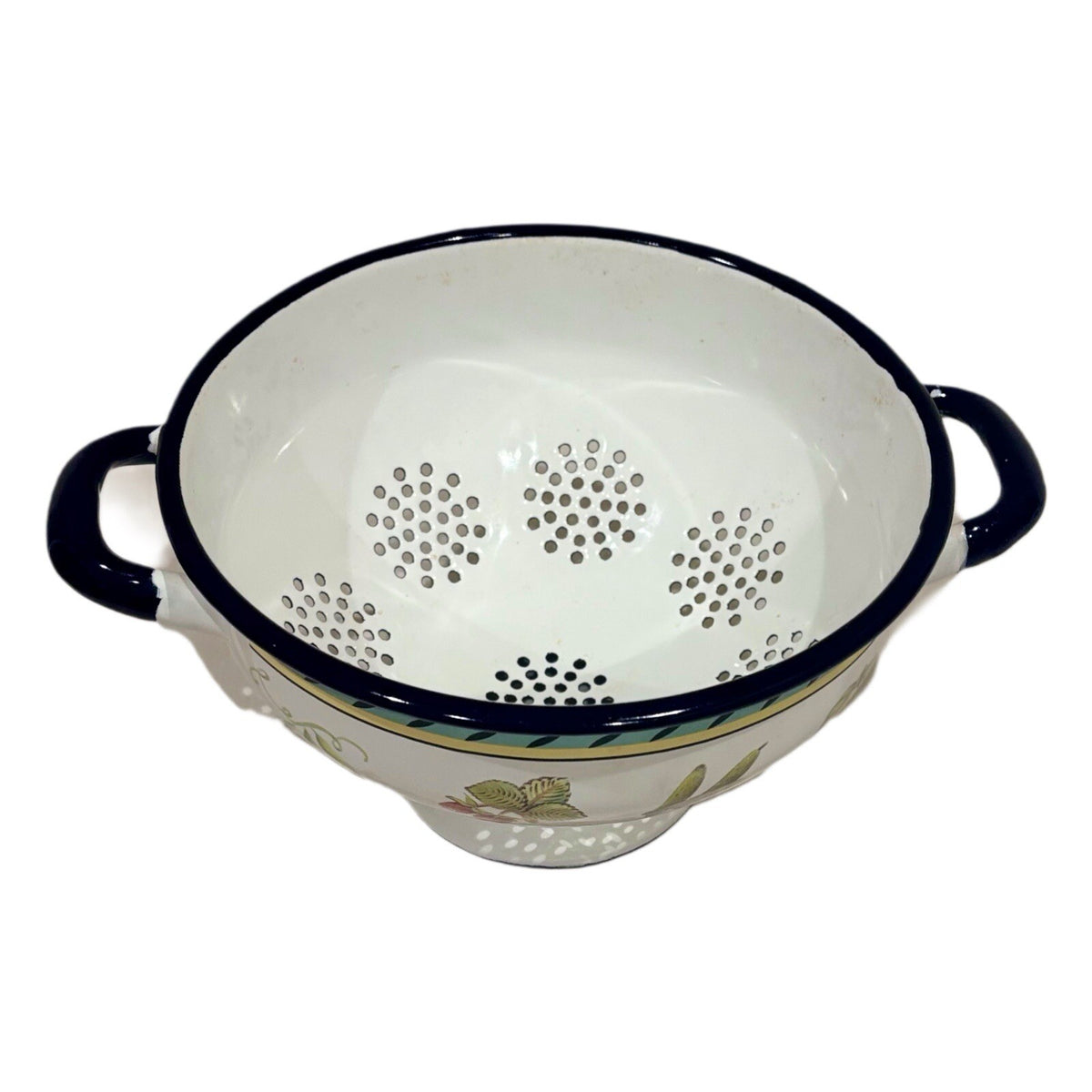 Villeroy & Boch Enamel COLANDER Fruits Vegetables Black Accent Trim & Handles