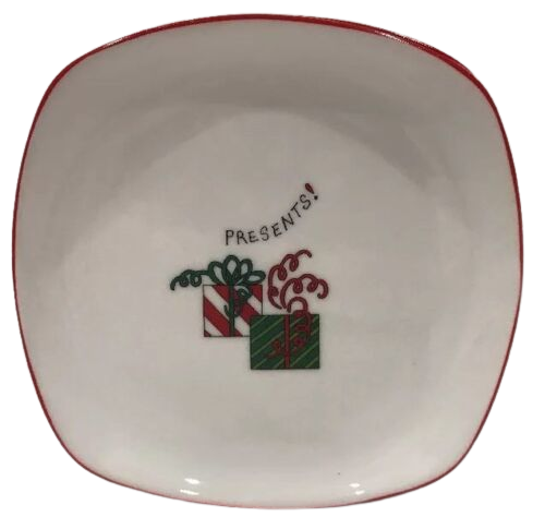 Fitz & Floyd Essentials Merry Christmas Set of 4 Canapé/Dessert Plates 