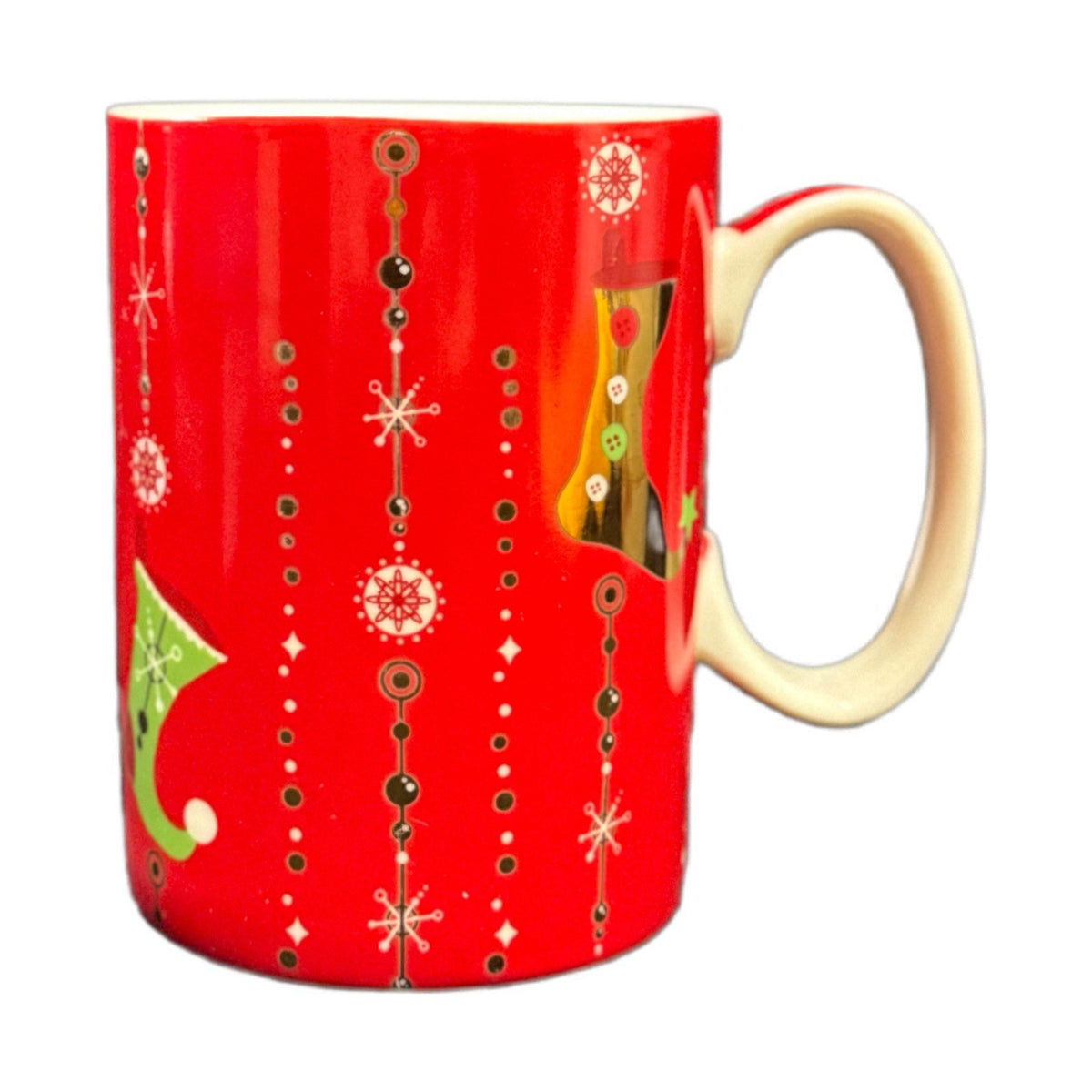 Starbucks Holiday Mug 2006 Christmas 14 oz Elf Shoe Red Snowflake Coffee Cup