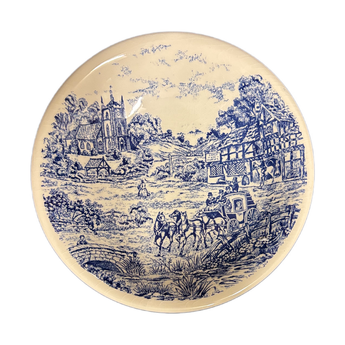 6 Andina Ecuador Blue Scenic Bowls – Country Cottage Ceramic Soup or Cereal