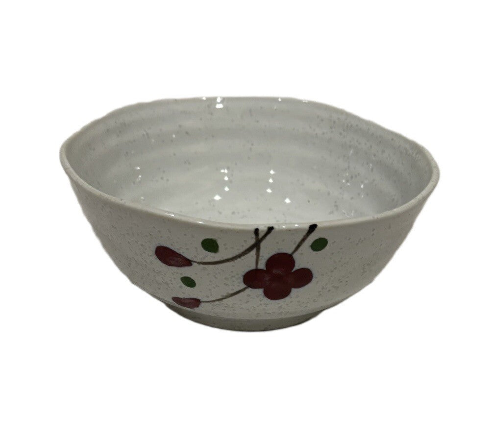 Vintage KoTo 7-Small Bowls Rice Noodle Fruit Cup Ceramic Japan Red Blossom