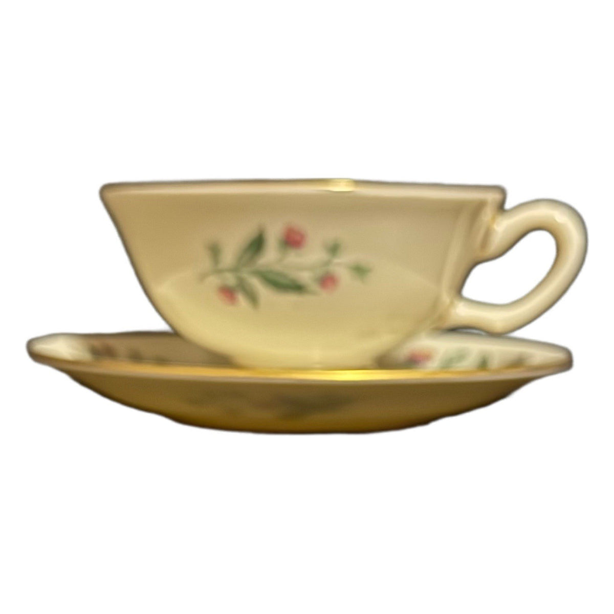 Lenox Country Garden W-302 Set of 7 Cups & Saucers USA Floral Gold Trim