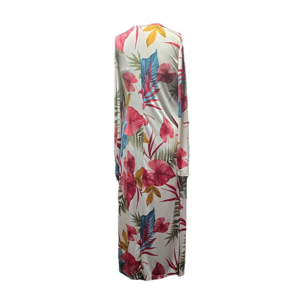 Kimono Fashion Nova Floral Print Long Tropical Cover Up Swim Gypsy Size M
