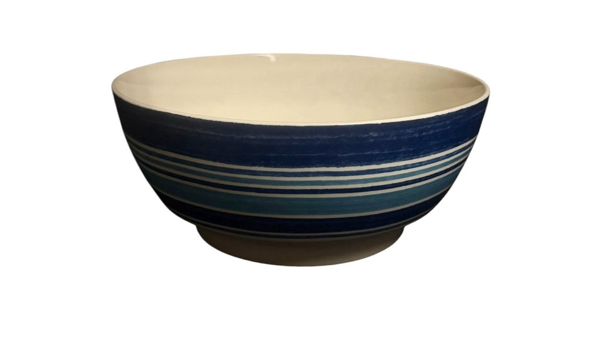 Johnson Brothers Farmhouse Kitchen Blue Stripe Serving Bowl England 10”D