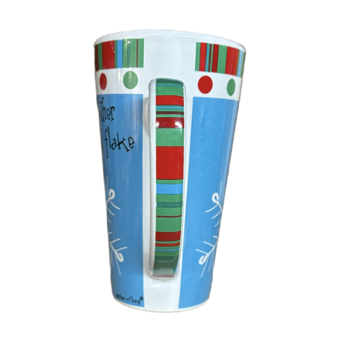 Max & Lucy Ceramic Tall Mug ANOTHER HOLIDAY FLAKE Christmas Winter Holiday Cup