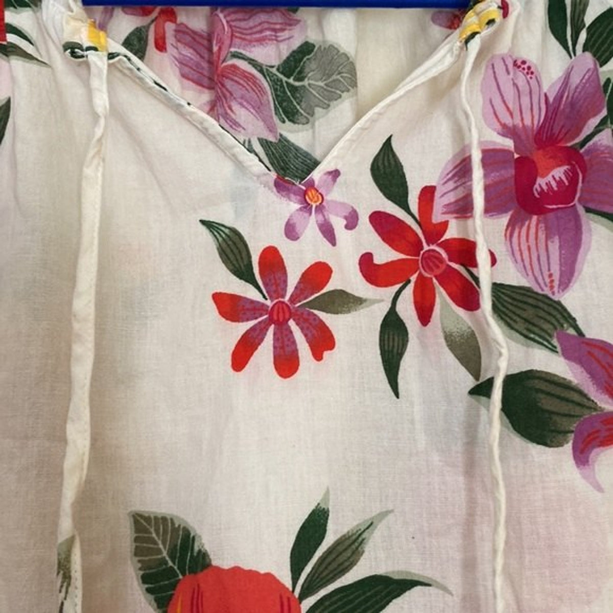 Old Navy Blouse Small Floral Woman Relax Fit Cotton Long Sleeves