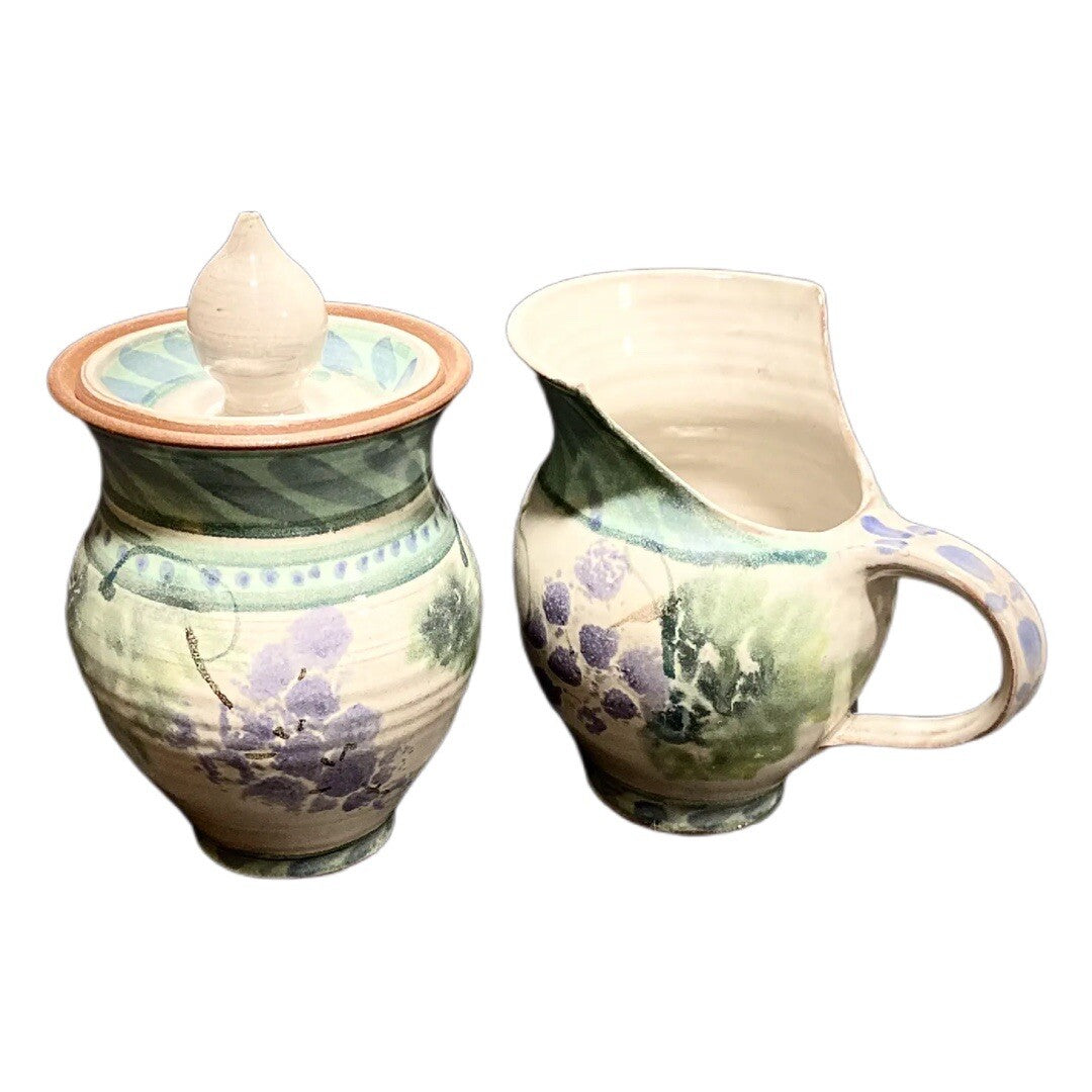 Gavriella Studio Art Pottery Handmade Creamer Milk Pitcher-Sugar Bowl and Lid