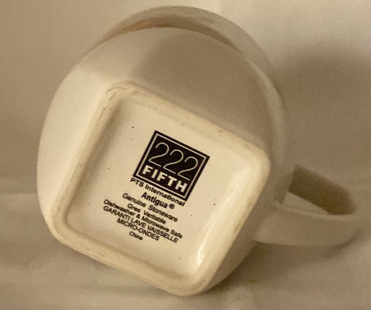 222 Fifth PTS Int’l. “ANTIGUA”  Stoneware Coffee Mug Hummingbird Tea Cup 12 oz