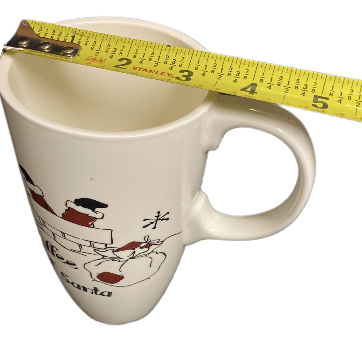 Christmas Latte Mug Holiday COFFEE FOR SANTA 16 Oz Coffee Tea Cup