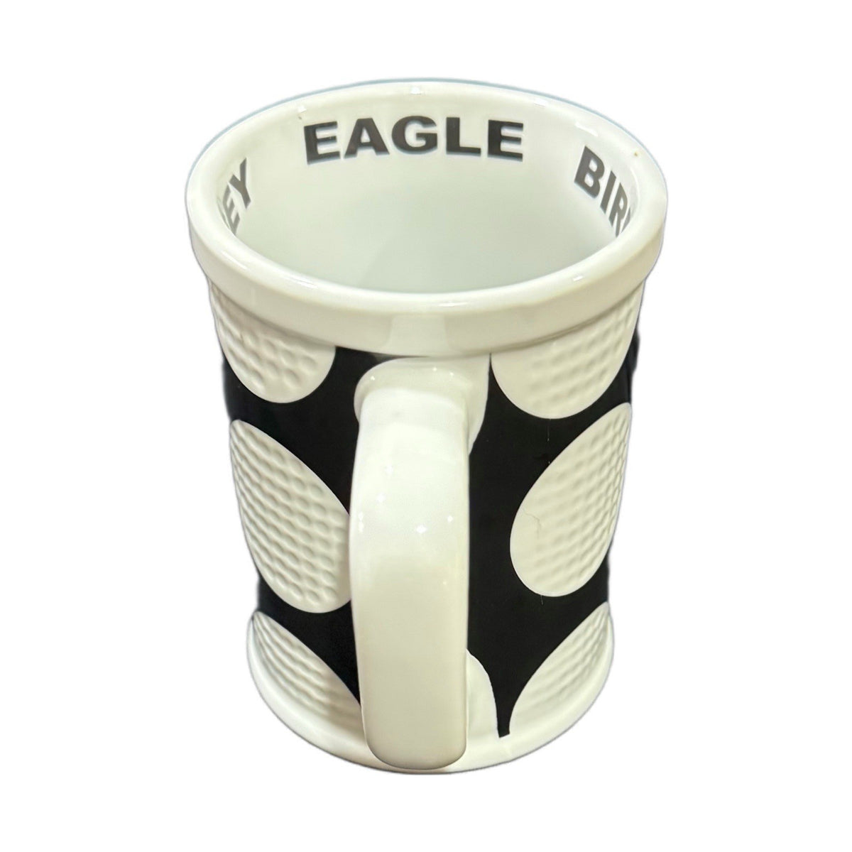 Golf Gifts Gallery Mug Black & White Dimpled Golf Ball Pattern 4.78” H Cup