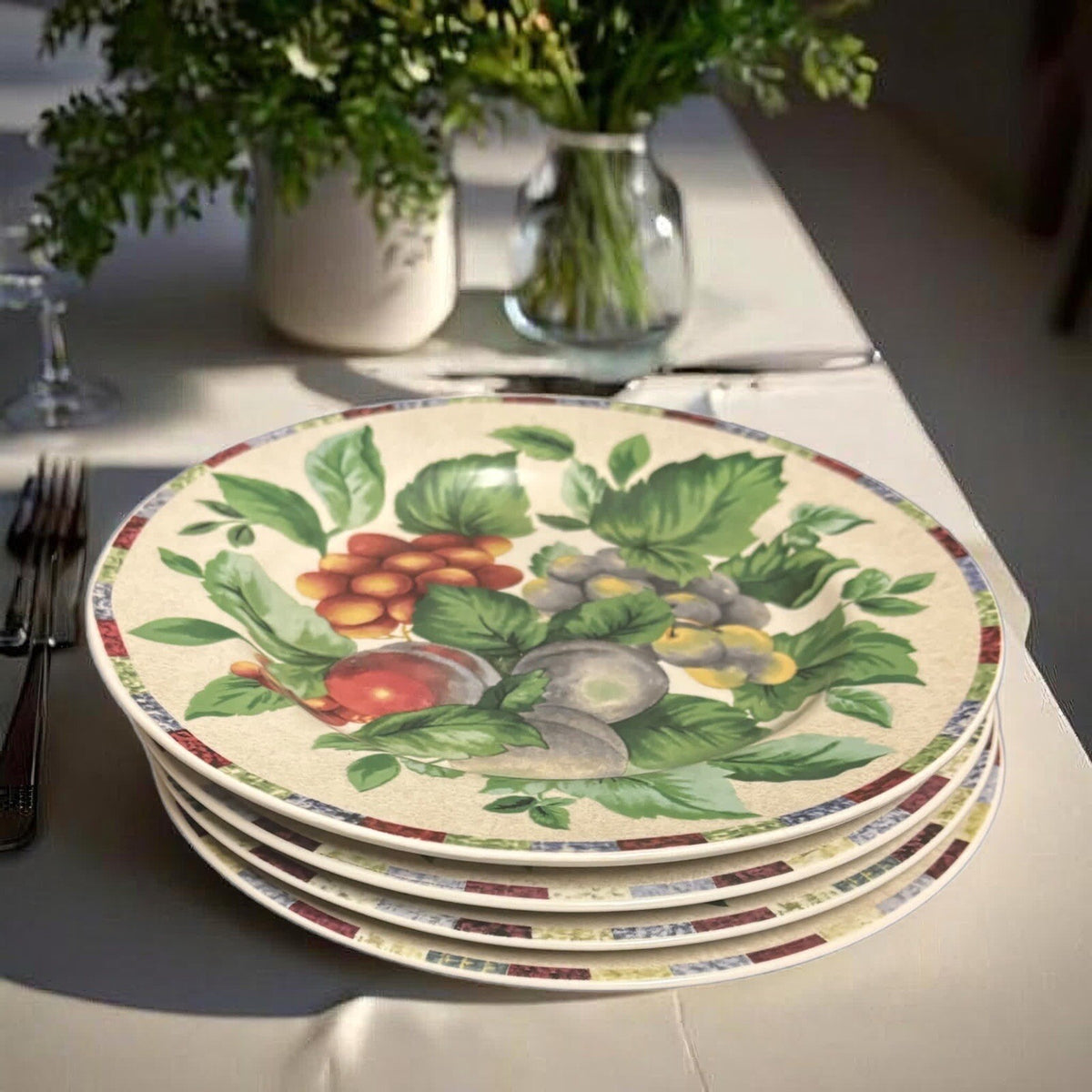 The Sakura Table 4-Salad Plates Sonoma Ceramic Dessert Dish Excell Home Fashions