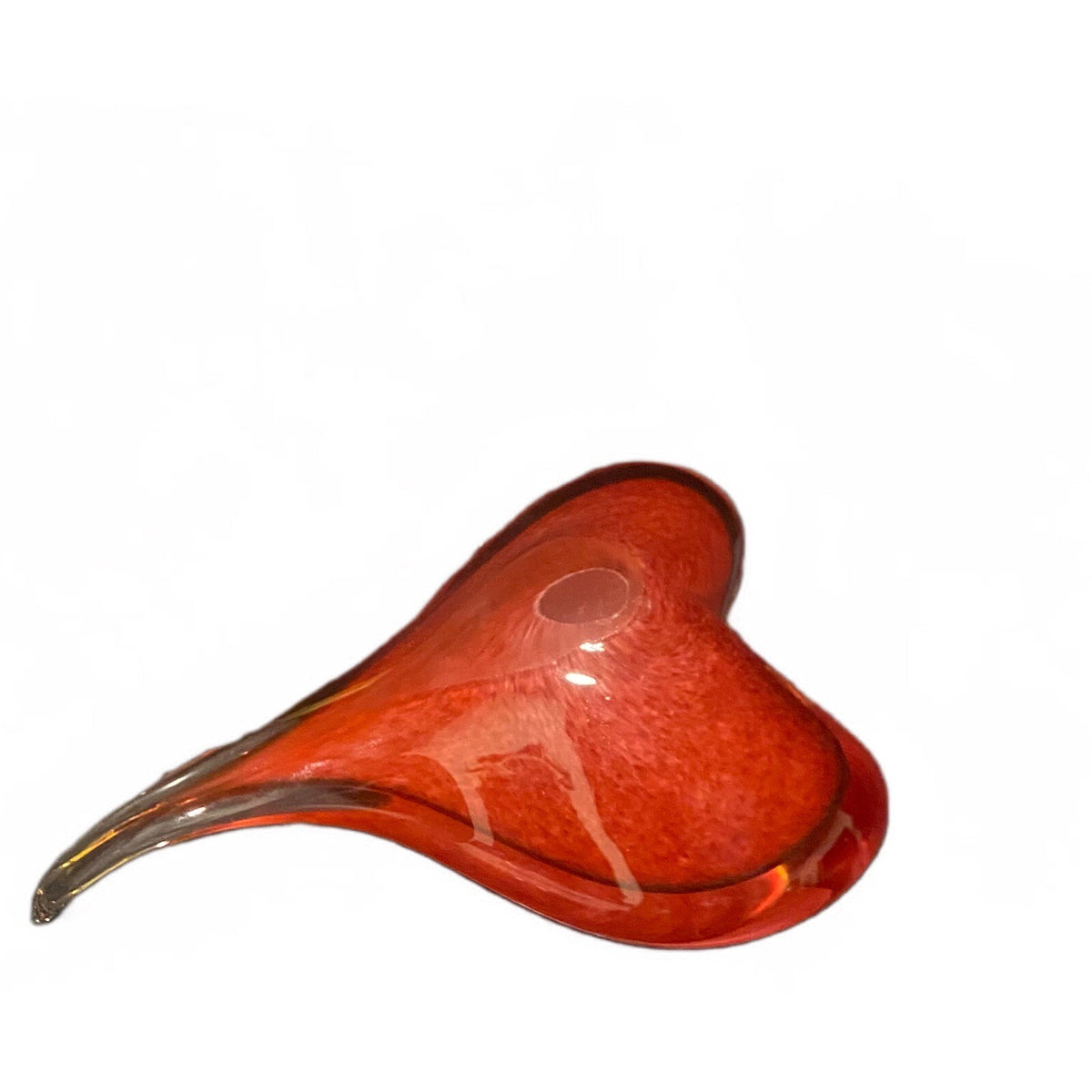 Red Heart Shaped Art Glass Hand Blown Home-Office-Tabletop Decor