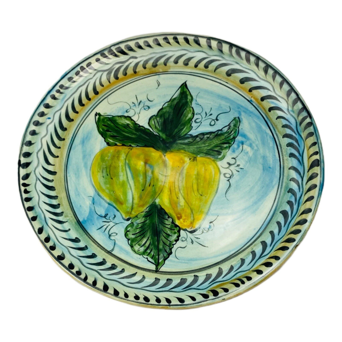 Hand Painted Mexican Art Pottery Wall Hanging Plate Lead Free Mexico