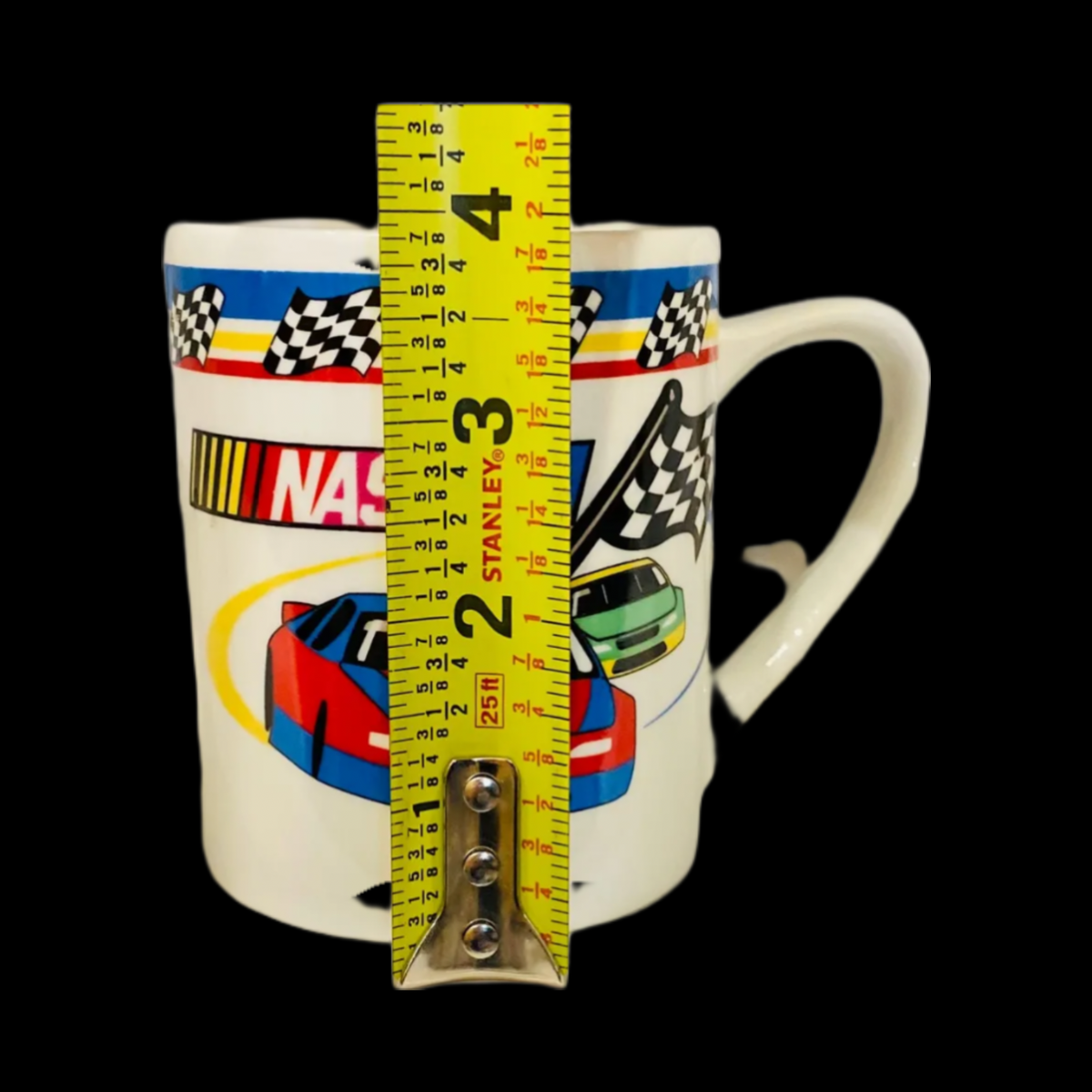 Vintage Gibson NASCAR 2002 Mug Racing Car Flag Ceramics Coffee 11 oz. Tea Cup