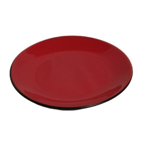 Gibson Designs SOHO LOUNGE 3-Salad Plates 8 ¼”D Burgundy Round Black Exterior