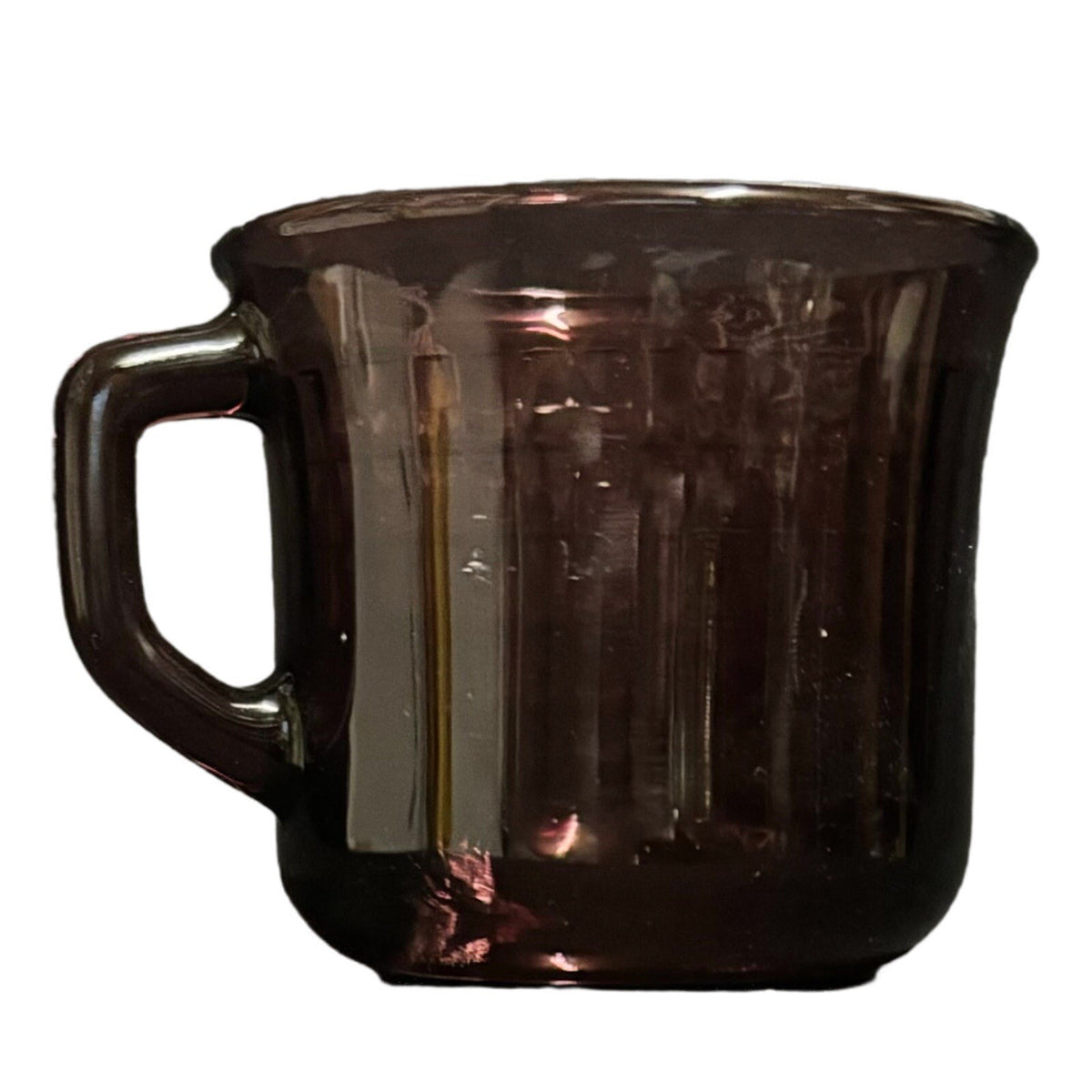 Vintage FORTE CRISA 4 Glass Cups Mexico Amethyst Purple Coffee Tea Mugs