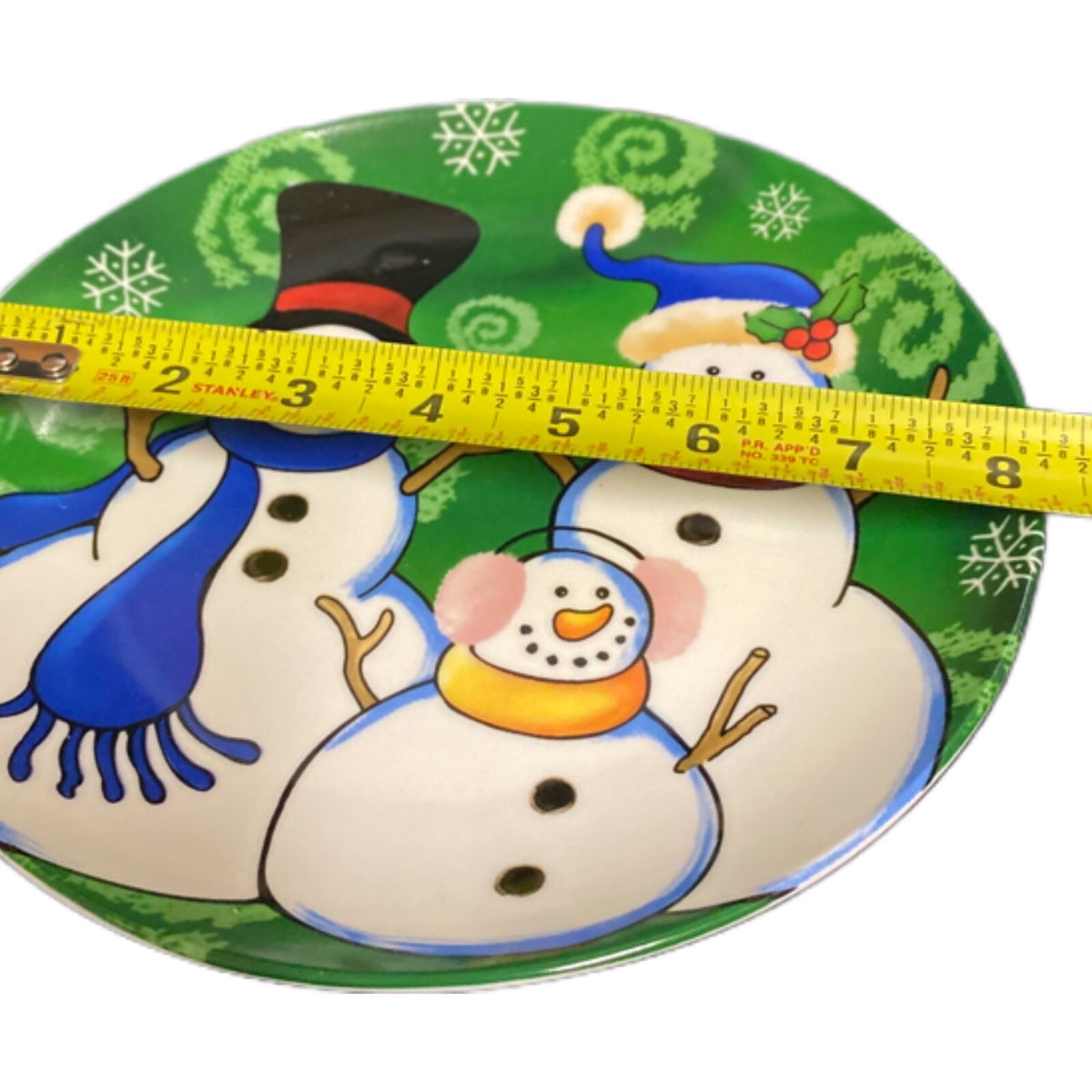 ViGOR 4- Salad Plates Snowman Christmas Holiday Dessert Ceramic Assorted Dishes