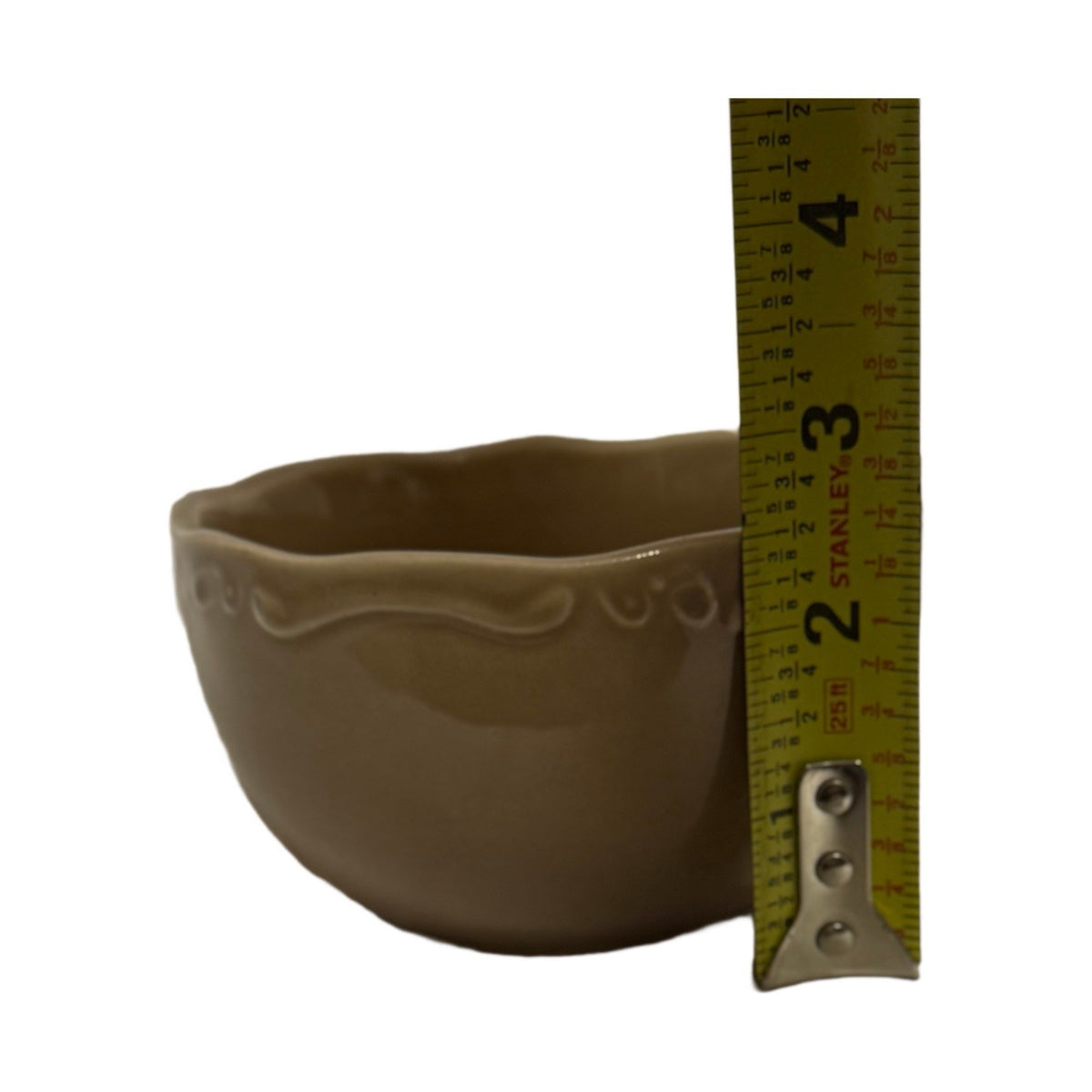 Casa Cristina Taupe Scalloped Bowls Set of 7 – 4.5”W x 3.5”H Stoneware Rustic