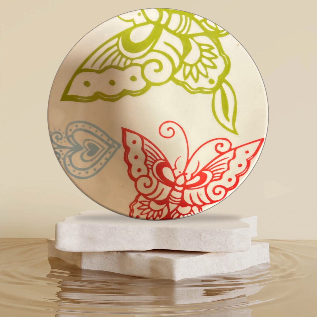 Pottery Barn 6-Salad Plates GRAPHIC GARDEN Brazil Ceramic Dessert Appetizer Dish