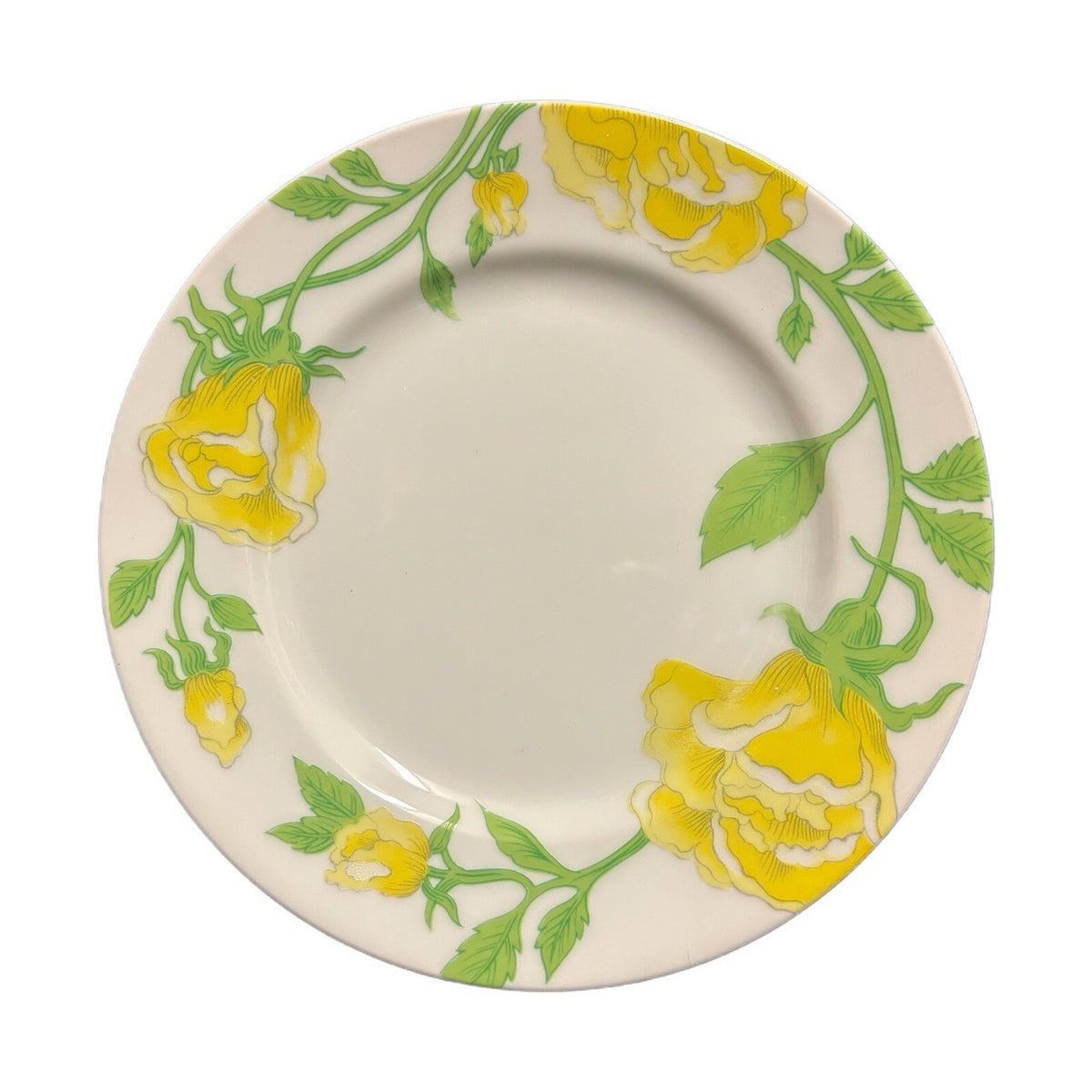 Fitz & Floyd Yellow Rose 5-Salad Plates Ceramic Dessert Appetizer Dinnerware