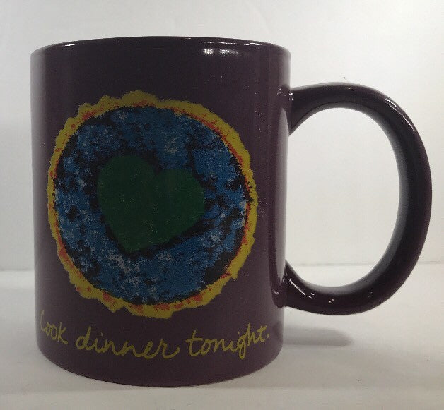 Penzeys Spices Ceramic Coffee Mug /Cup "Heal the World" "Cook Dinner Tonight" 
