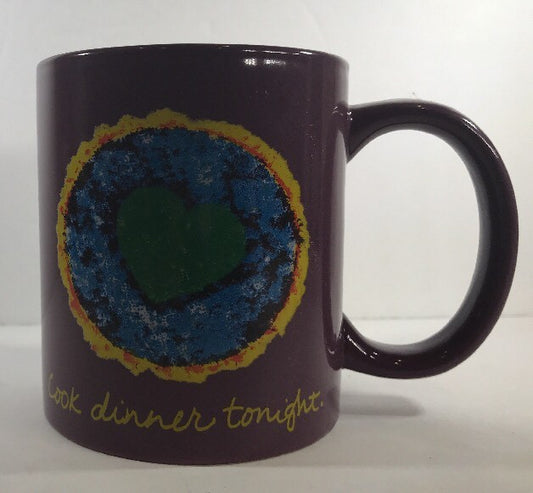 Penzeys Spices Ceramic Coffee Mug /Cup "Heal the World" "Cook Dinner Tonight" 