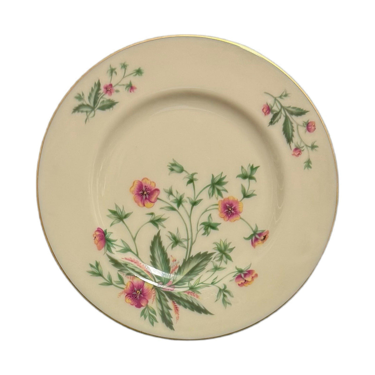Lenox Country Garden W-302 Set of 3 Bread & Butter Plates  USA Gold Trim