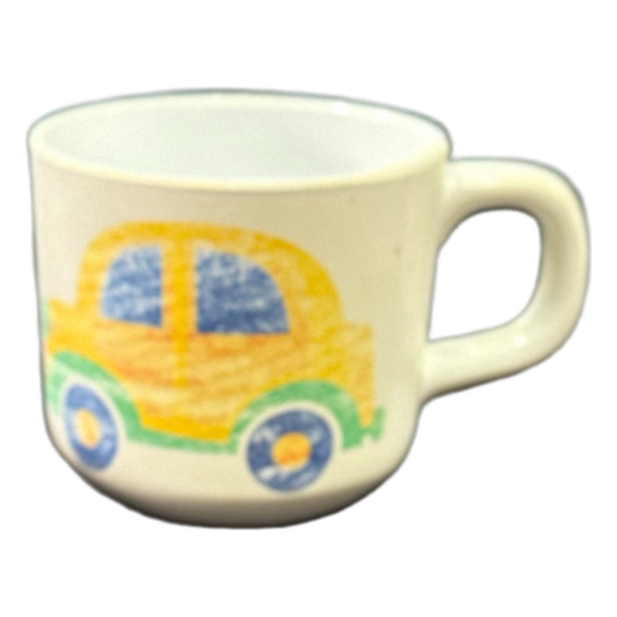 K&L Taiwan Kids Melamine Mug Crayon Car Design 2.75”x3” Vintage R.O.C.