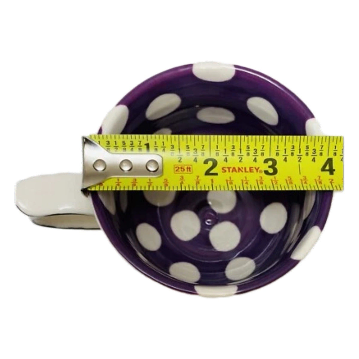 Anthropologie Molly Hatch “Do Your Best” 12 oz Mug Purple Polka Dot Coffee Cup