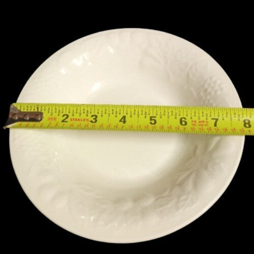 Gibson Designs Fruit Off Embossed Rim Soup Bowls Set of 6 White Ceramic 8”