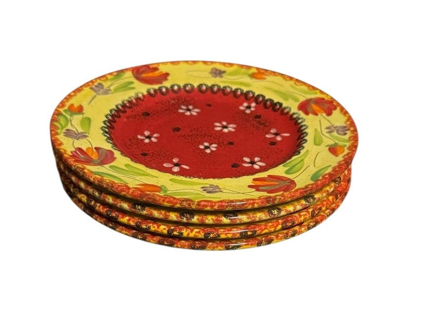 Sienna by Giani for Ambiance Collection Set of 4-Salad Plates Hand Painted