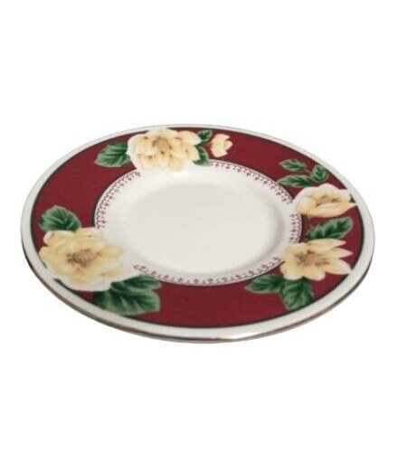 Gibson Designs Magnolia Bloom • Set of 4 Cups & Saucers • Floral Ceramic