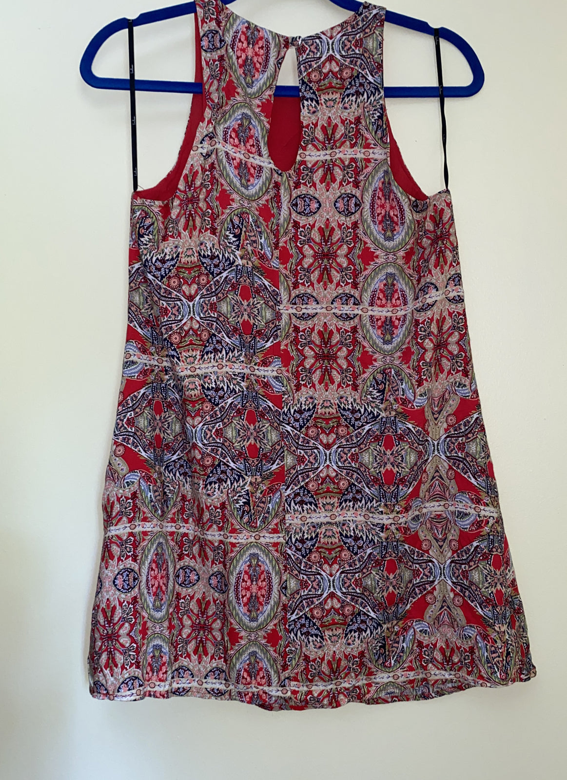 Lulu's Women Tank Top Red Sleeveless Blouse S. Paisley Sleeveless Crew Neck Boho