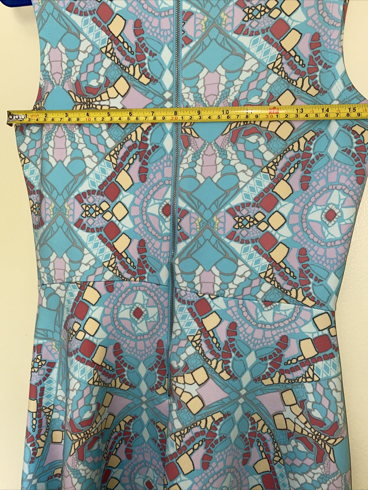 Alya Skater Short Dress Women Sleeveless Teal Blue Flare M