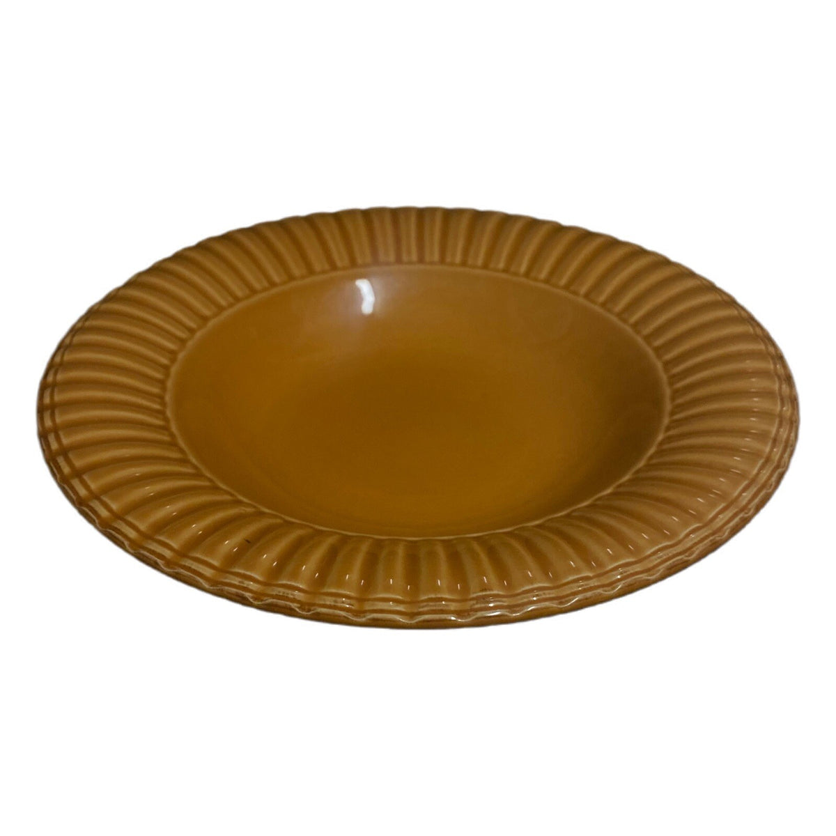 Italian Elegance 6-Rim Soup Bowls TODD ENGLISH Collection Burnt Orange Scalloped