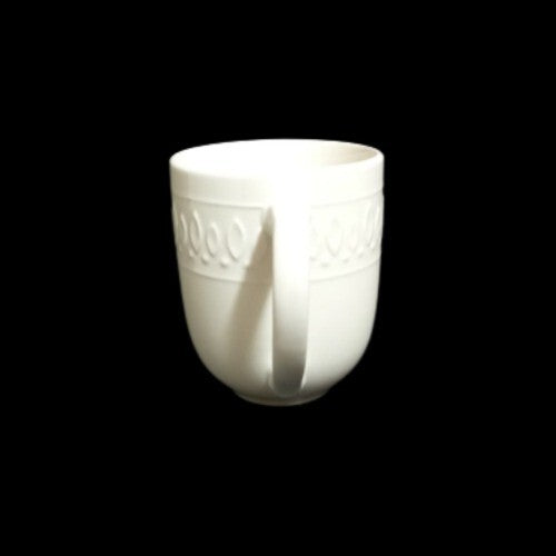 Gibson Designs WHITE DIAMONDS 2-Cups 10 oz White Embossed Oval Diamond Design